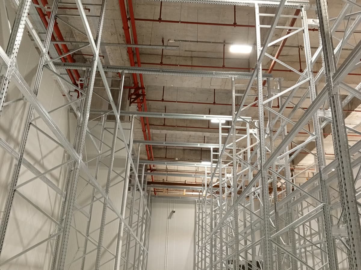 Completed rack aisle