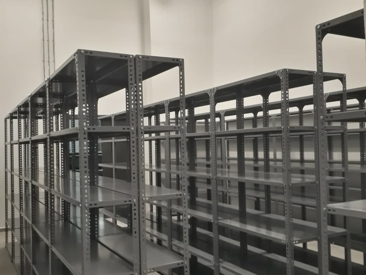 Steel shelving units