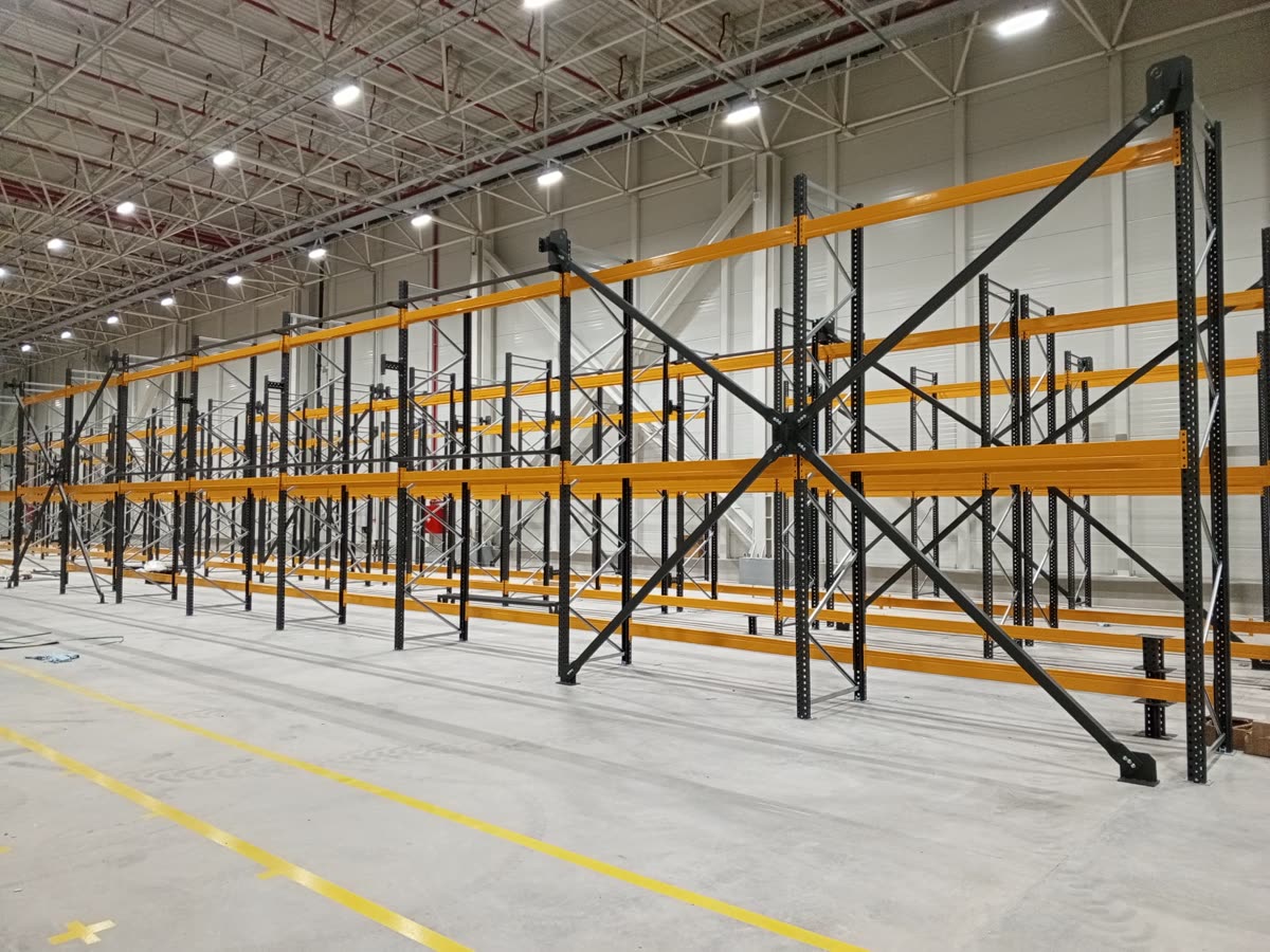 Pallet racking installed in a new warehouse