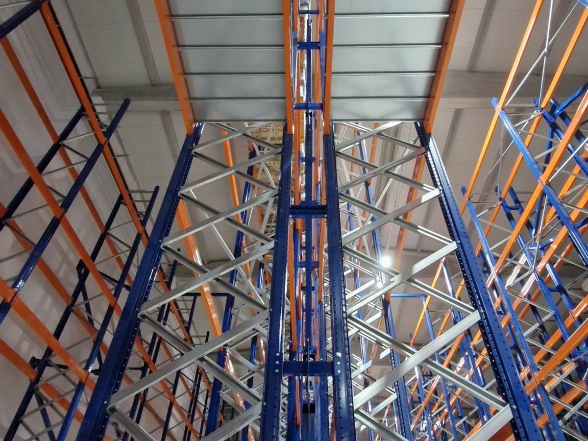View along a high-bay aisle