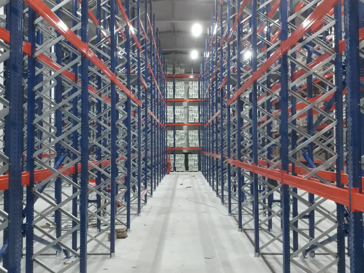 Completed rack aisle