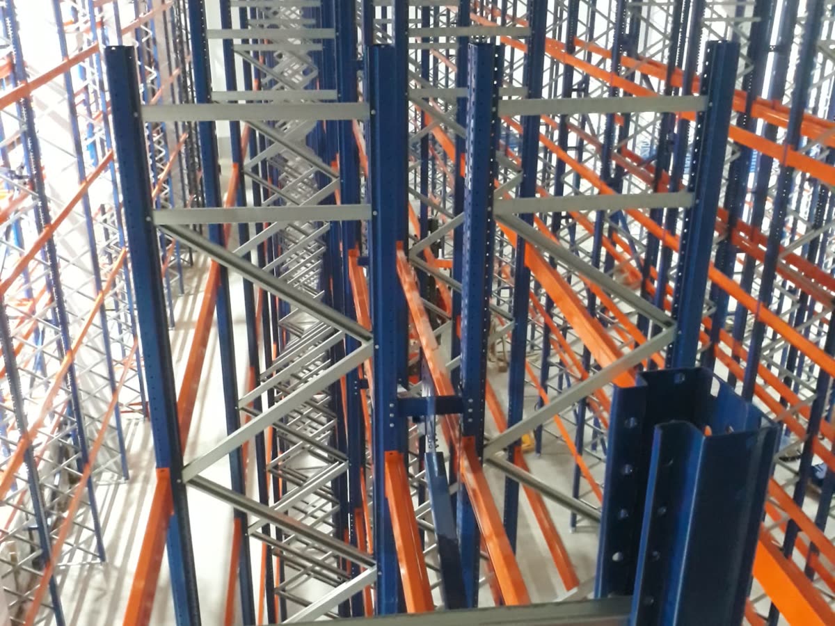 View between rack rows