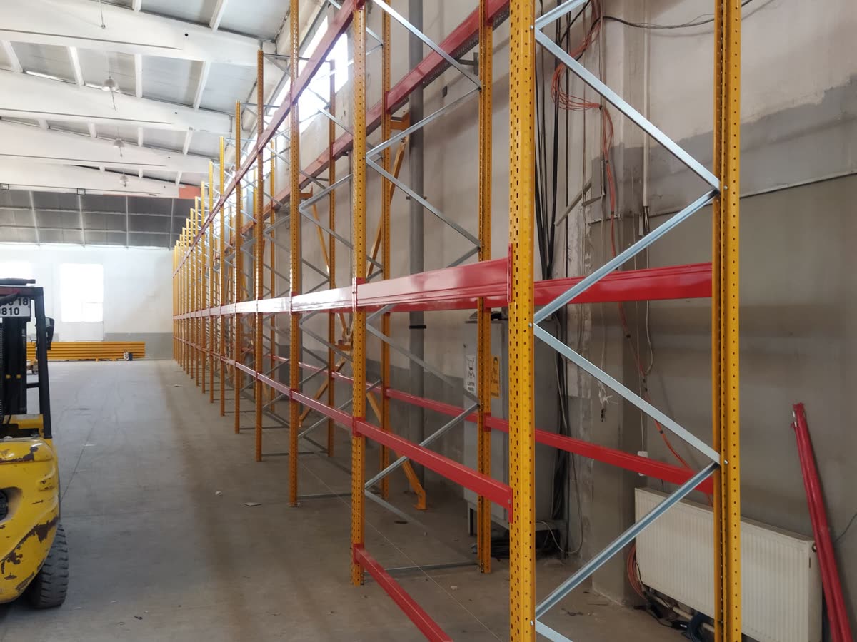 Forklift aisle and rack row